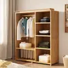Guarda-Roupa Casual de Madeira Maciça Doméstico Grande Capacidade Economizador de Espaço Armazenamento de Quarto Gadget Prático