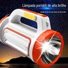 Transfronteiriço novo solar COB luz lateral USB recarregável de longo alcance lanterna portátil ao ar livre LED iluminação Holofote