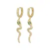 Brincos de Serpente em Prata Esterlina 925 com Design Moderno Totalmente Cravejados de Diamantes para Mulheres, Personalidade, Design Simples, Pequenos Brincos de Argola