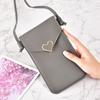 2025 Nueva Bolso Pequeño Cruzado de un Solo Hombro con Hebilla al por Mayor Corazón Transparente Pantalla Táctil Minimalista Vertical para Teléfono de Estudiante