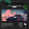 Mouse pad de carro esportivo, mouse pad extra grande para jogos anime e-sports para homens, pad de mesa de computador, mouse pad antiderrapante com borda travada, grande