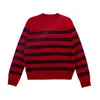 Novo Suéter de Tricô Listrado com Mistura de Lã de Iaque Xiaohuo Outono/Inverno 2025 Estilo Casual Preguiçoso Feminino