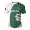 Tamanho Europeu Transfronteiriço Venda Quente Comércio Exterior Novo Estilo Esportivo Impressão Digital 3D Camiseta Masculina Manga Curta Série México Top