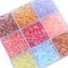 8mm de vidro gelo transparente dupla talão de tinta florescendo contas de ouro DIY artesanal colar pulseira jóias acessórios contas soltas