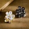 Pinza Pequeña de Garra Dulce Floral Estilo Coreano para Mujer, Exquisita Horquilla Pequeña de Cristal para Flequillo Lateral y Fijar Cabello Suelto, Pinza Superior