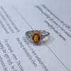 Nuevos Lanzamientos: Anillo Clásico y Elegante de Plata S925 Chapado en Platino con Incrustación de Cristal Amarillo, Anillo de Moda Europea y Americana para Mujer