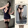 Laranja Amizade Lingerie Sexy Sexy Aeromoça Saia de Quadril Uniforme Desejo Puro Não Precisa Tirar Abstinência Tentação Pijama Qqny Conjunto Mulheres