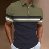Estación Independiente Europea y Americana Transfronteriza Camisa Polo Nueva para Hombre Estampado Digital Casual de Negocios Manga Corta