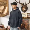 Sudadera con capucha de peso pesado estilo retro americano para hombre, marca de tendencia nueva de otoño 2026, top casual negro holgado de manga larga para hombre
