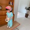 Ropa Infantil Coreana Verano 2024 Conjunto de Ropa de Casa Infantil Camiseta de Bebé Pantalones de Siete Puntos Conjunto de Dos Piezas Atuendo para Hermano y Hermana