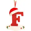 Iniciales Navideñas con Decoración de Letra de Gorro Rojo, Decoración Colgante Navideña DIY, Colgante Personalizado Regalos