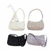 Bolsa de lã xadrez estilo coreano Bolsa feminina 2024 Nova chegada elegante ombro nas axilas Bolsa casual portátil pequena bolsa