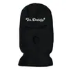 Gorro pasamontañas cálido de invierno transfronterizo, máscara de equitación a prueba de frío, gorro de lana tejido de tres agujeros, gorro bordado con letras