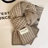 Nueva bufanda clásica de pata de gallo de doble cara de estilo coreano para mujer, otoño e invierno, cálida bufanda de punto de moda, combina con todo, pareja de moda
