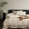 Juego de Cama Jacquard de Felpa de Leche Cuatro Piezas Estilo Correa Tejida de Felpa Coral Funda Nórdica Gruesa de Invierno Funda Nórdica Doble Juego de Sábanas de Tres Piezas