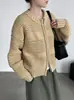 Cardigan Essencial para o Dia a Dia Taoguan Tricô Retrô com Zíper Duplo 26 Feminino Outono Inverno Tricô Versátil OU152
