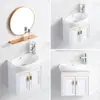 Combinación de Gabinete de Fregadero de Aluminio Espacial Lavabo de Baño Montado en Pared Balcón Lavabo Integrado Gabinete de Baño Mini