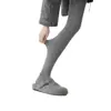 Nuevos leggings finos y gruesos de algodón y lana en color gris para mujer, adecuados para usar como prenda exterior, con efecto levanta glúteos y adelgazante, antideslizantes, pantimedias de compresión grises