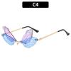 Gafas de Sol Divertidas sin Montura Transfronterizas Europeas y Americanas Libélula Diamante Danza Estilo Callejero Gafas de Sol Tendencia TikTok