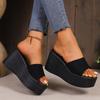 Pantuflas Verano Nuevas Exportación Talla Grande Sandalias de Suela Gruesa para Mujer Cuña Simple Verano Zapatos de Mujer Temu