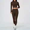 Nuevo conjunto deportivo ajustado de Amazon, secado rápido y transpirable, ropa de fitness, cuello alto, conjunto de yoga corto 5112