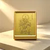 Peça de exibição em folha de ouro 999 de bênção taoísta, decoração de mesa San Qing Tai Yi Tian Zun, presente de feriado e empresarial