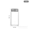 Botella de Vidrio de 47 mm de Diámetro con Múltiples Capacidades y Tapa de Aluminio Plateada, Botella de Vidrio Transparente para Medicina, Botella de Vidrio de Goji Negro