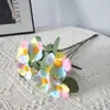 Flores Artificiales, Margaritas Pequeñas, Flores Gerbera para Bodas, Decoraciones de Jarrón para Sala de Estar, Flores Falsas de Tallo Único, Manojos Violetas para Decoración