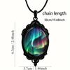 Exquisito Collar con Colgante de Cristal con Patrón de Paisaje de Aurora - Joyería de Regalo Romántico con Decoración de Cristal Incrustado