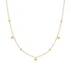 Corrente de Clavícula Céu Estrelado Colar Estrela do Norte com Estrelinhas, Corrente de Clavícula Sequinada Dourada em Aço Titânio Fashion e Compacta