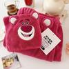 Toalha de urso morango toalha de banho conjunto de duas peças infantil desenho animado fofo velo coral touca para secar cabelo traje de banho atacado