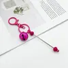Novo chaveiro de metal em forma de sino DIY, chaveiro fofo com contas criativas, decoração de bolsa, pingente multicolorido atacado