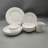 Tigelas e Pratos Brancos Puros Simples Franceses Embossados Louça para Mesa Tigelas de Café da Manhã Xícaras de Café Pratos de Bife Pratos de Massa Pratos de Hotel Restaurante