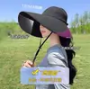 Sombrero de Protección Solar para Mujer, Sombrero de Copa Vacía Anti-UV, Sombrero de Sol para Ciclismo al Aire Libre en Verano, Sombrero de Sol de Ala Ancha, Cubre-Cara, Sombrero de Sol Protector de Cuello