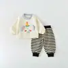Conjunto de moletom para bebê, Classe A, blusa de manga comprida para meninos e meninas, estilo primavera e outono, conjunto de moda versátil para bebês