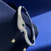 Pulseira Antiga de Ouro com Areia Incrustada e Fivela de Cobra, Pulseira de Diamante da Moda e Personalizada em Formato de Cobra com Olhos Verdes