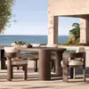 Sofá de Exterior Aleación de Aluminio Patio Villa Hotel Exterior Pomelo Madera Maciza Impermeable Protector Solar Casa de Huéspedes Silla de Acero Inoxidable Muebles