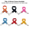 Correa de Seguridad Ajustable para Perro en Asiento de Coche - Correa Resistente de Nylon con Gancho Giratorio de 360 grados y Clip de Hebilla de Cinturón de Seguridad Universal para Perros Pequeños, Medianos y Grandes, Negro