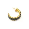 Moda nicho ins europeia e americana brincos simples em forma de C com zircônia brincos femininos de aço titânio banhados a ouro 18K brincos atacado