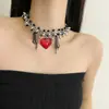 Dulce Fresca Chica Picante Amor Borla Lazo Negro Collar Femenino Nicho Único Sentido del Diseño Personalidad Cadena para Clavícula Accesorios
