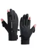 Luvas de Dois Dedos Masculinas para Ciclismo e Pilotagem de Motos no Inverno, Equipamento para Entregadores, Quentes e Impermeáveis