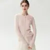 Cárdigan de cachemira con estampado floral 3D y cuello redondo para otoño e invierno, suéter de punto fino de un solo botón para mujer, top versátil de manga larga