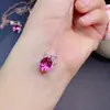 Colar de pó natural topa cristal cor explosão de fogo toda rede, tamanho da pedra principal grande: 8*10mm! Conjunto de prata 925