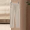 Pantalones Capri de Verano Delgados Transpirables Casuales para Mujer de Mediana Edad Pantalones Rectos Sueltos de Cintura Alta