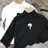 Camiseta Base de Cuello Alto Combinable para Niños De Rong Símbolo Infantil Manga Larga Estampada Ropa Casual para Bebés