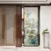 Tela de Partição Dobrável e Móvel para Hall de Entrada em Vidro Artístico de Alta Qualidade, Luxo Leve, Filigrana Artesanal com Esmalte Colorido