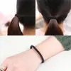 Accesorios para el Cabello Estilo Coreano Cuerda para el Cabello de Nylon Alta Elasticidad Banda para la Cabeza sin Costuras Funda Clásica de Cuero Negro Banda Elástica para Cola de Caballo