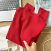Suéter de punto suave y acogedor para mujer transfronterizo al por mayor con cuello alto pequeño, camiseta base de manga larga, cuello semi-alto, nueva prenda superior de moda para otoño e invierno