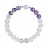 Nuevas Pulseras de Cristal Blanco Natural Estilo Chino para Hombres y Mujeres, Nueve Amatistas Fuego Púrpura, Cuentas de Transferencia de Aguamarina, Joyería de Mano para Novias