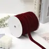 Cinta de Terciopelo de una Cara de 1.5 cm/2 cm/2.5 cm con Superficie de Terciopelo para Lazos Hechos a Mano de Bricolaje y Cintas de Año Nuevo